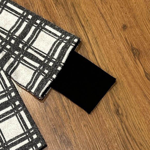 Ali Miles Jacket Womens XL Black White Window Pane Button Stretch Cardigan - Picture 2 of 6